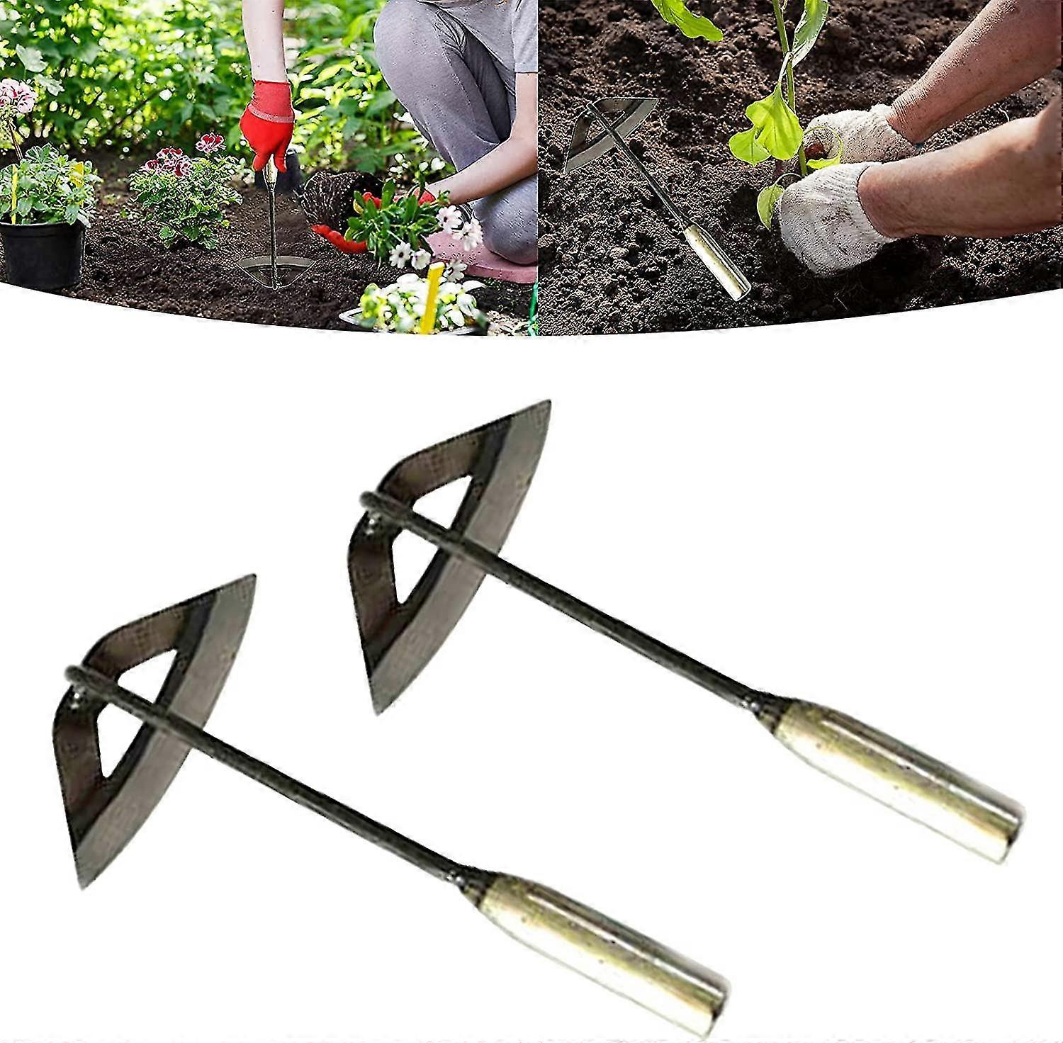 Multi-Directional All-Steel Hardened Hollow Hoe Effortless Gardening Weeding Rake