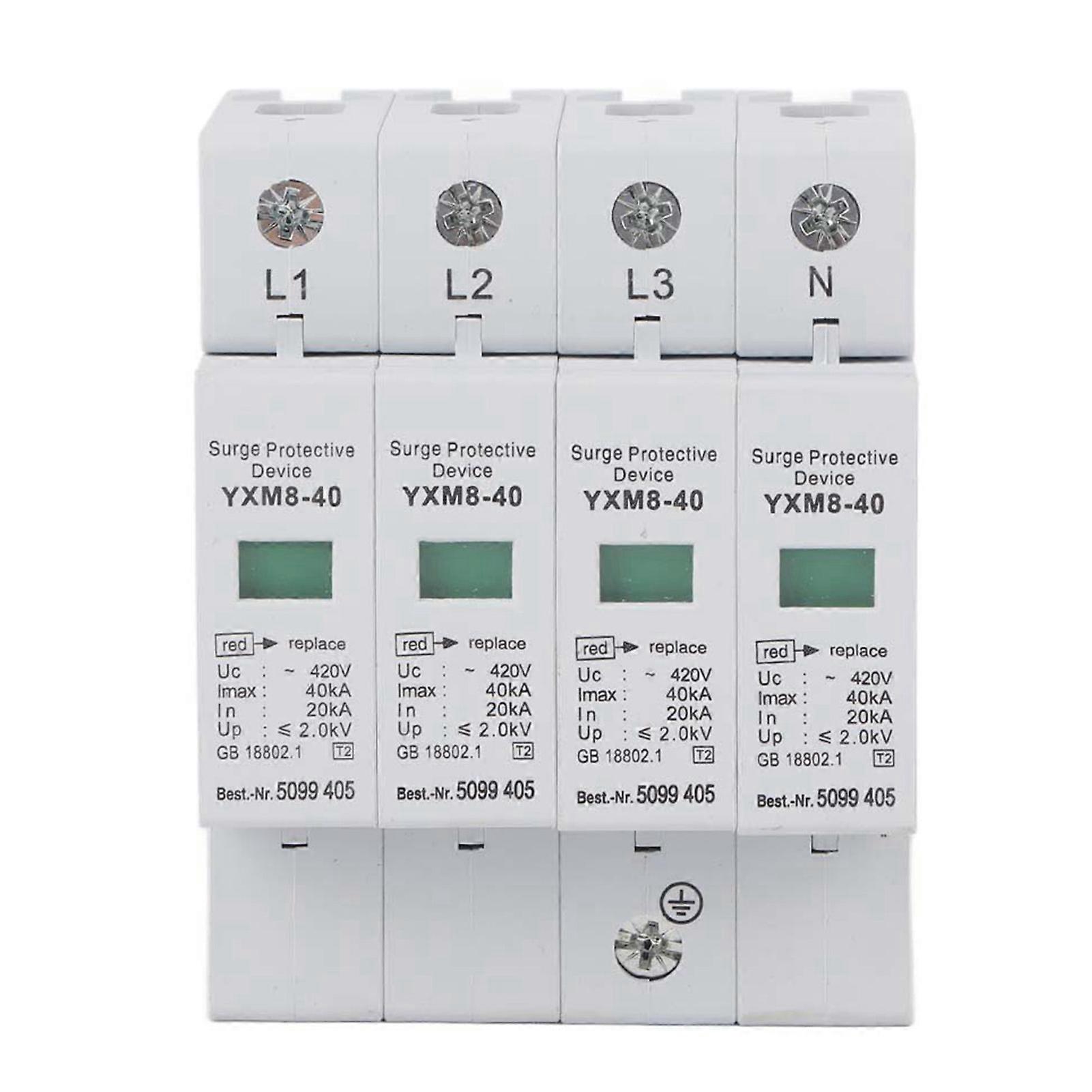 House Surge Protector 4P 40KA Din Rail Lowvoltage Arrester Device for Thunder