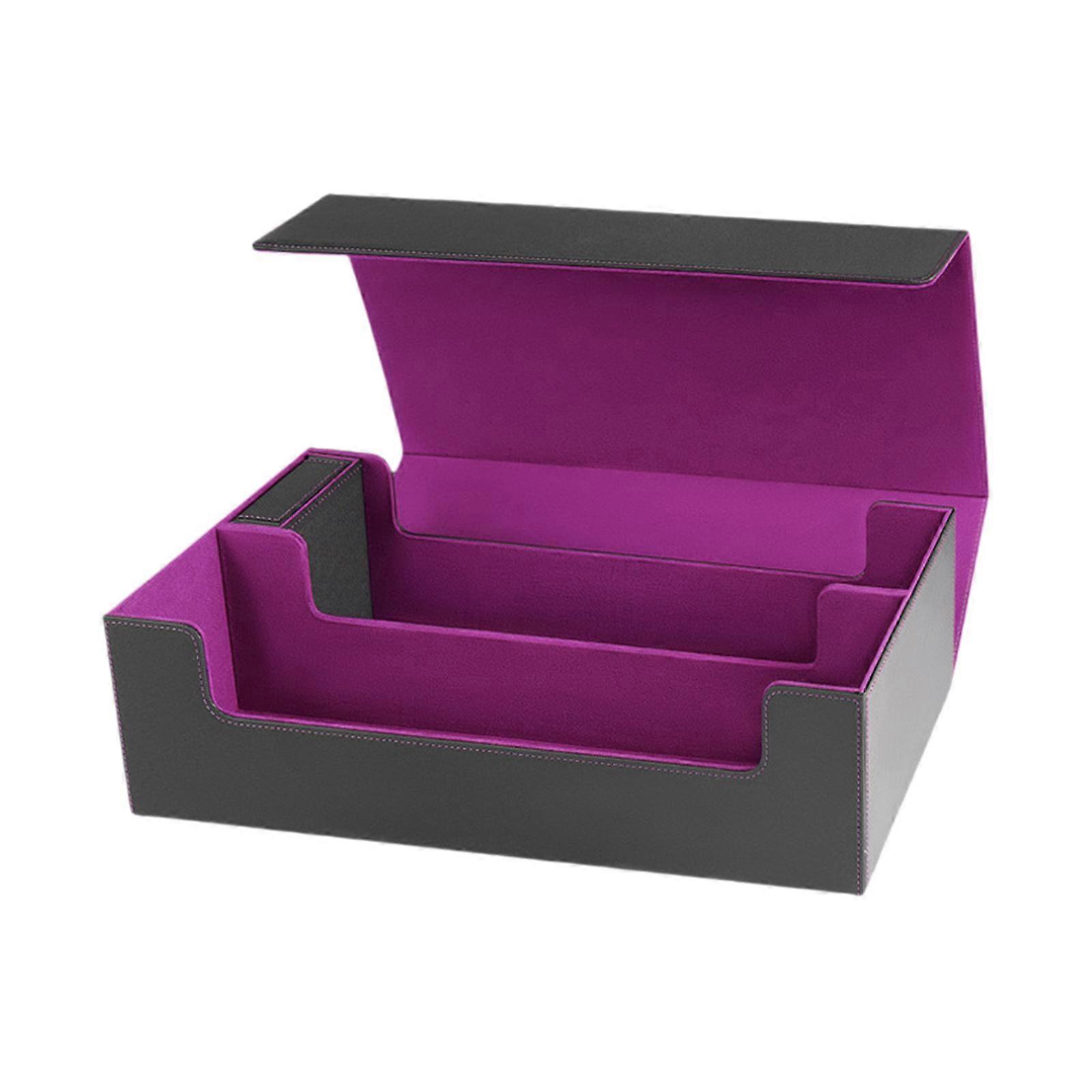 トレーディングカードデッキボックス頑丈な収集カード玩具トランプボックスブラックパープル