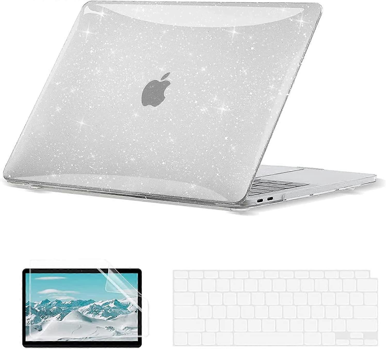 Glitter Hard Case Compatible with MacBook Air 13 inch Case 2021 2020 2019 2018 M1 A2337 A2179 A1932 with Retina Display Touch ID, Case + TPU Keyboard 