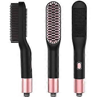 Raddrizzatore per barba per uomini - Pettine per raddrizzamento della barba ionico all'avanguardia, piastra per capelli riscaldata per uomini, pettine da barba e spazzola da barba riscaldata, doppio atto