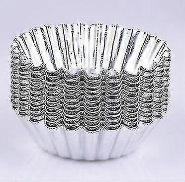 100pcs Metallic Silver Foil Cupcake Liner Muffin Molds