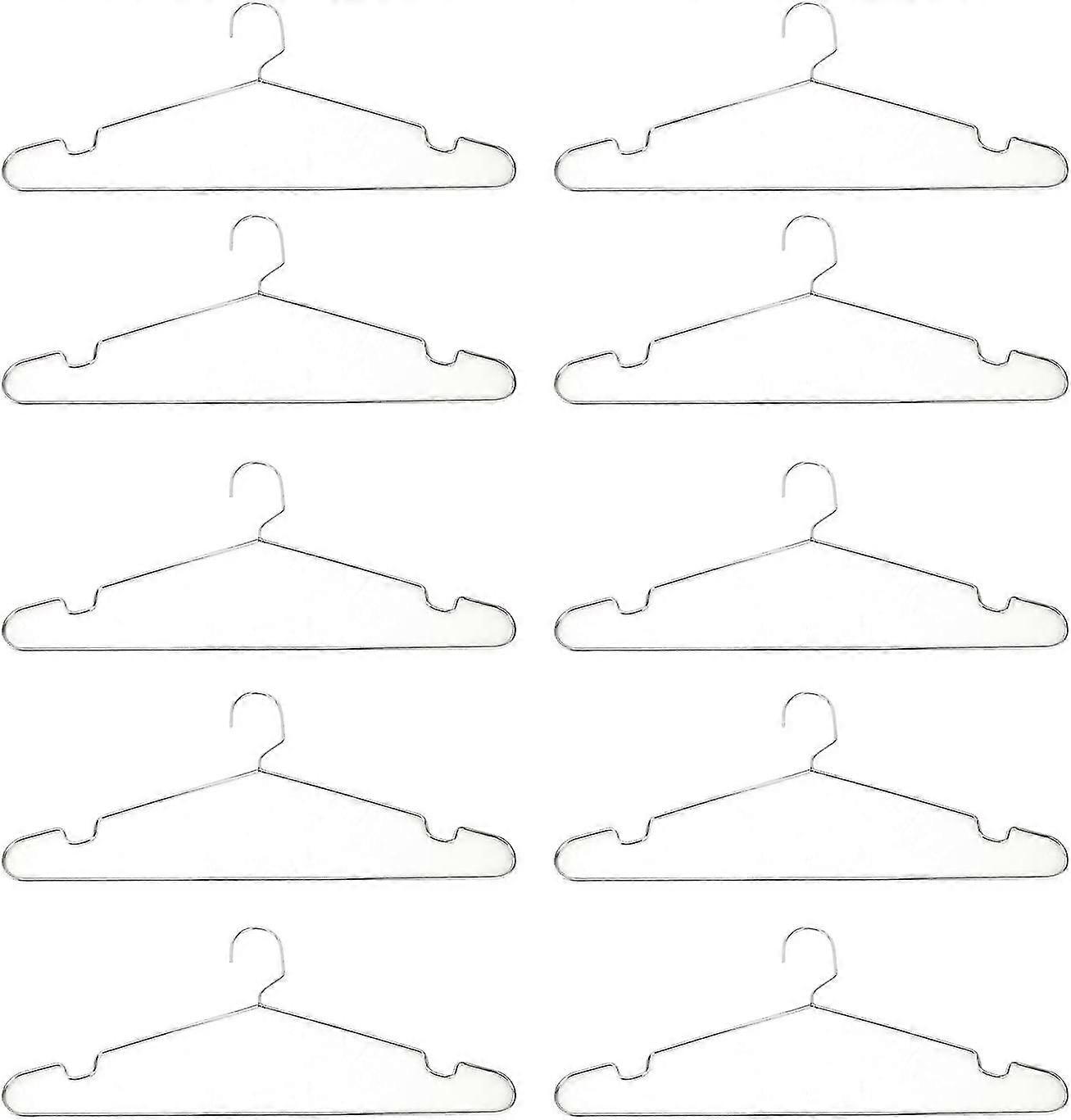 10PCS Stainless Steel Non-Slip Clothes Hangers C Durable, Space-Saving, and Anti-Slip