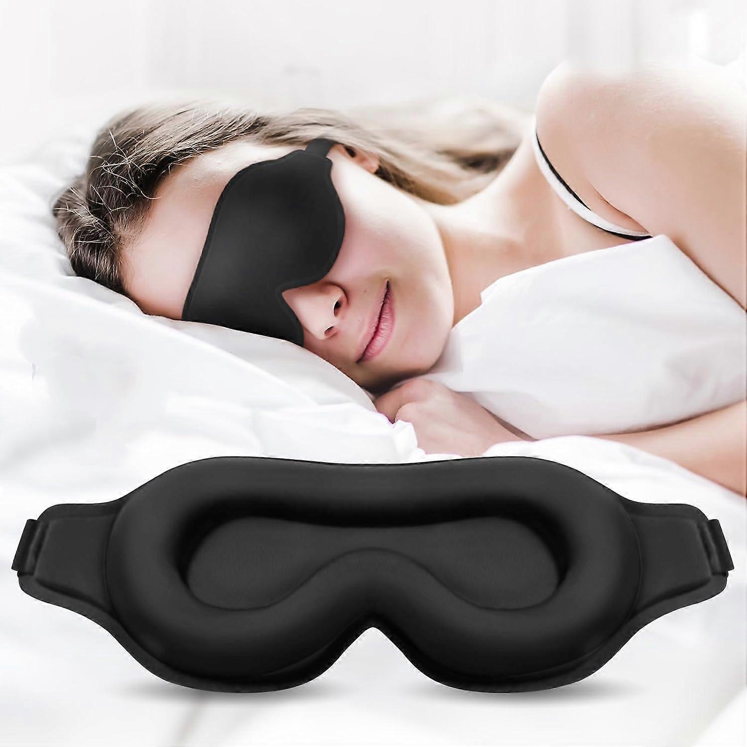 Masque de Nuit, Masque de Sommeil, Cache Yeux pour Dormir, 3D Masques de Sommeil, Bandeau Yeux Sommeil Hommes et Femmes, Doux Occultant Masque Nuit, V