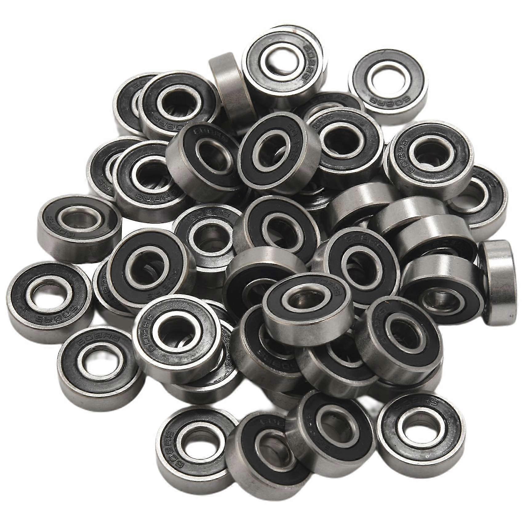 50pcs/set 608 2rs الكرة وإذ تضع Abec-5 8x22x7 مم الأخدود العميق الكربون الصلب مختومة الكرة محامل