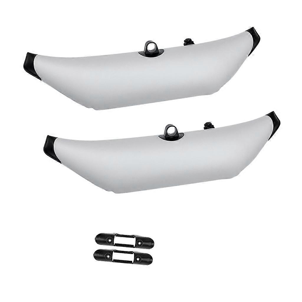 2 Pieces Kayak Canoe Standing Floating Inflatable Outrigger Stabilizer Float Buoy & 2 Paddle Clip Holder Mount