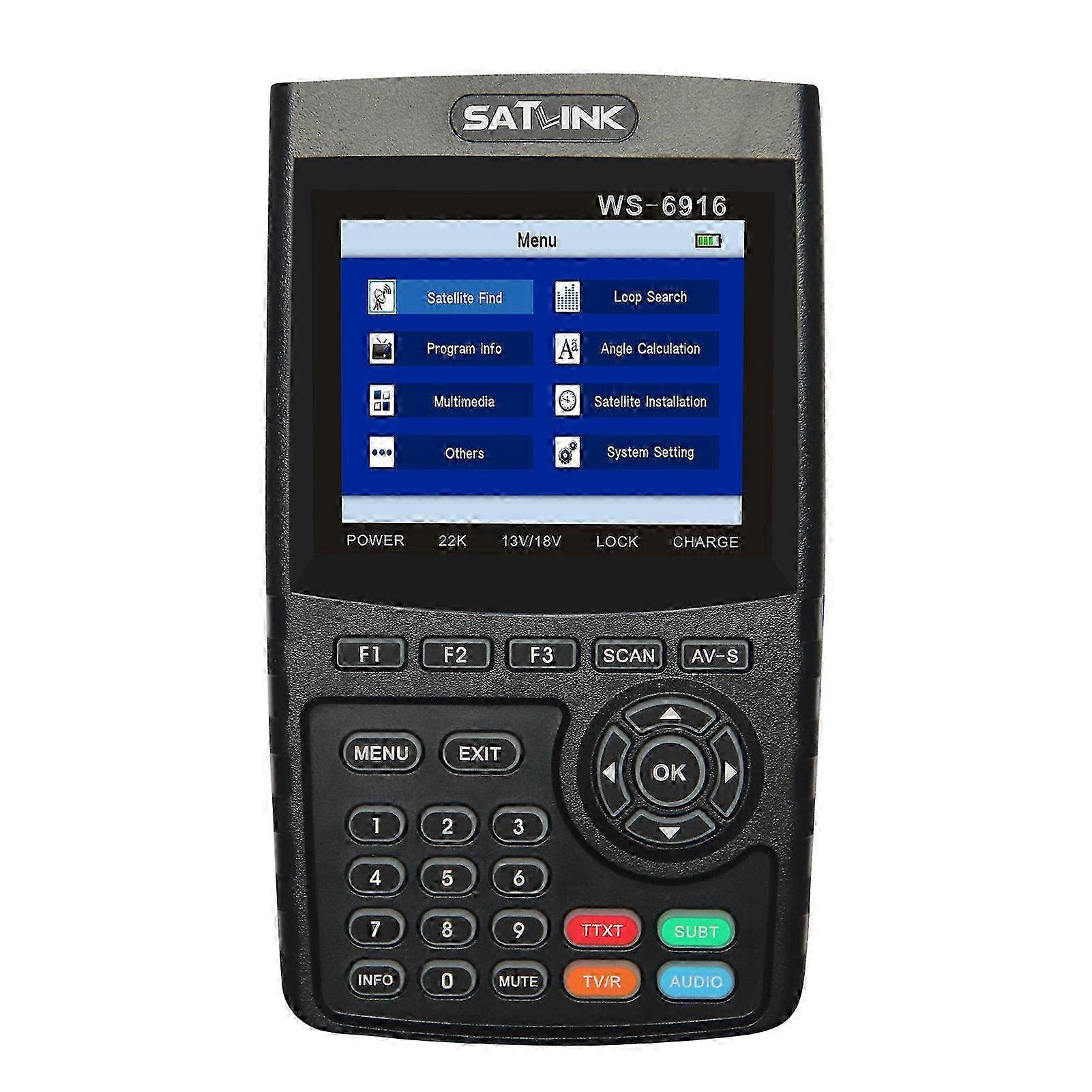WS-6916 Digital Satellite Finder Meter HD Digital Satellite TV Finder Digital Satellite Signal Finder Meter with Carrying Pouch and Strap
