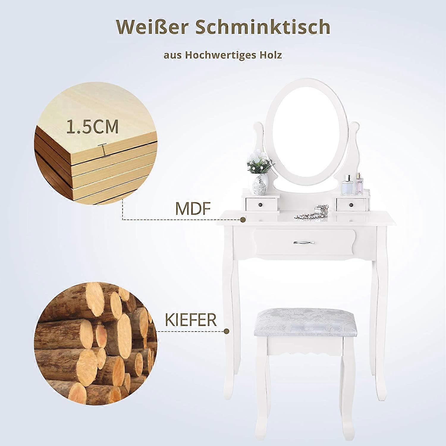 Dressing table White dressing table Dressing table with stool including table and chair