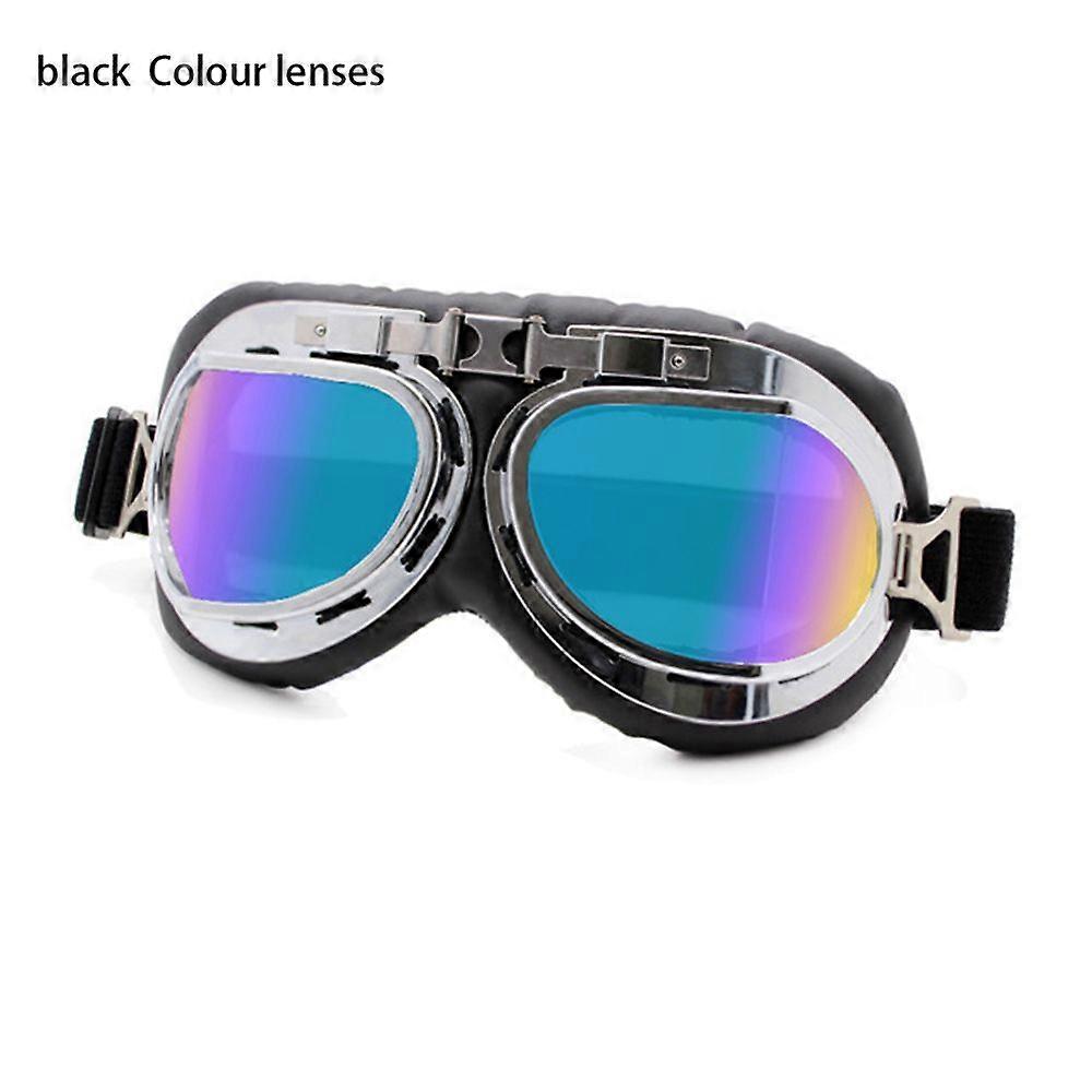 1Pc Retro Vintage Pilot Goggles Motor Protective Gear Glasses Snowboard Motorcycle Cruiser Cafe Scooter Eye Protective Gears