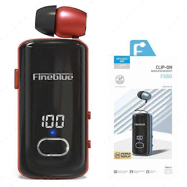 Fineblue F580 Clip-on Lotus Wireless Headset Bluetooth 5.3 Headphones with Mic Power Display Earbuds Noise Cacelling Auriculares