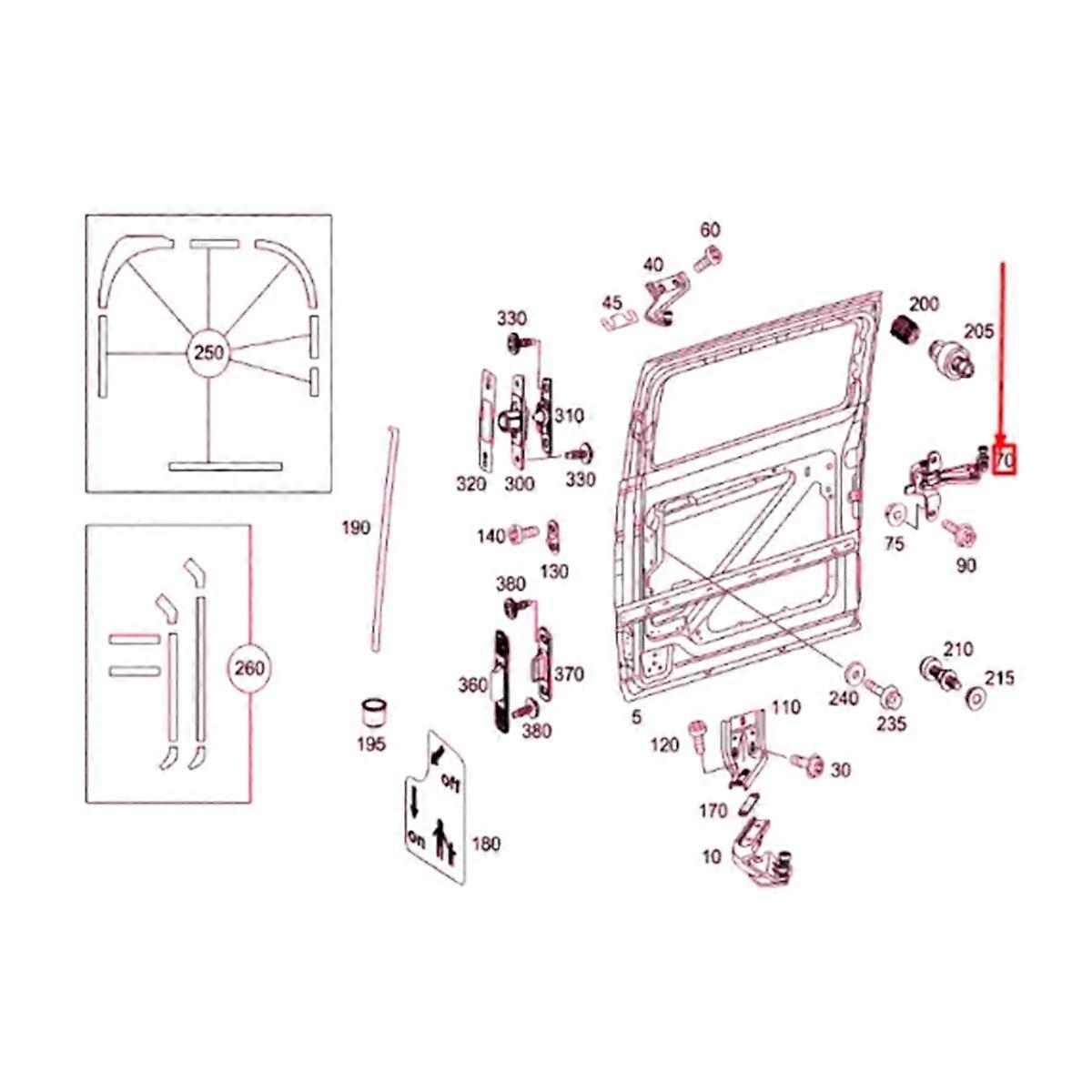 مفصلات الباب الخلفي الأيسر، دليل مركز بكرة الباب المنزلق - W639 6397601447