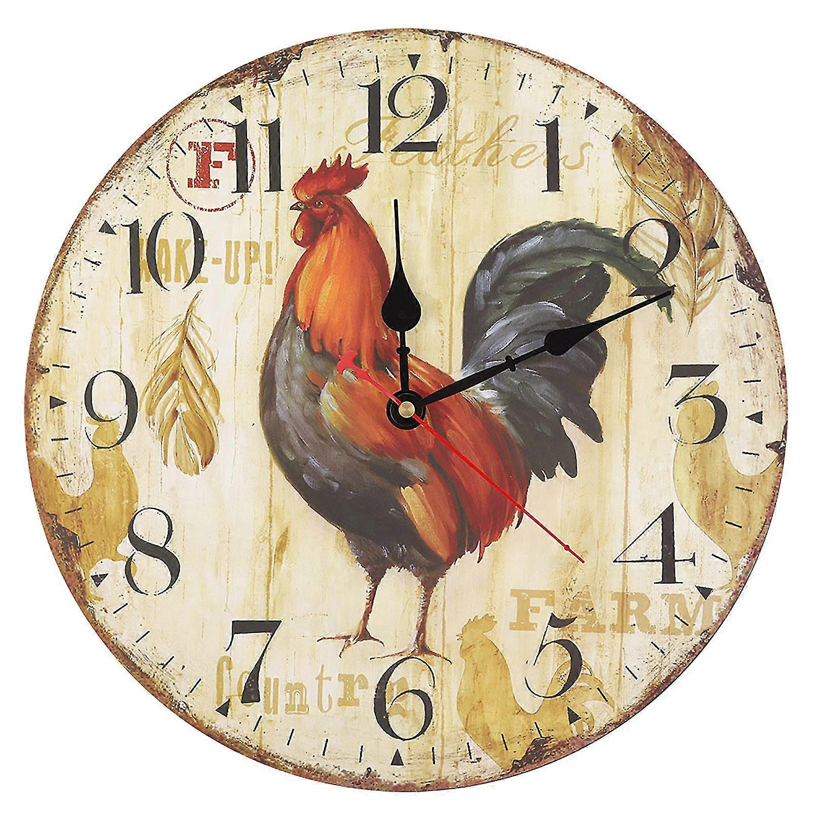 Retro Style Non Ticking Wall Clock, Colorful Home Decor Clock With Quartz Movement (3 Sizes)