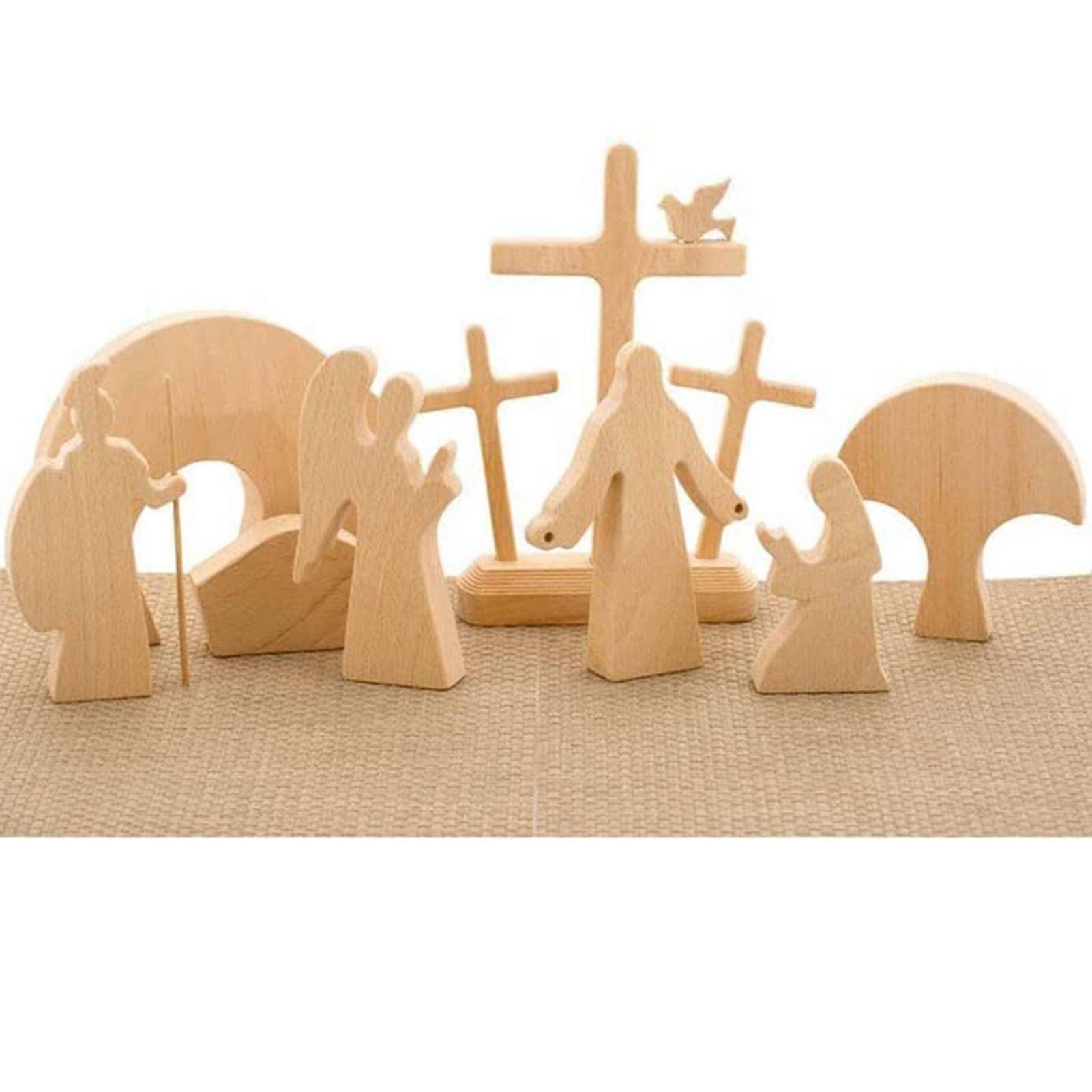 Statue en bois représentant une scène de résurrection, décoration de Pâques