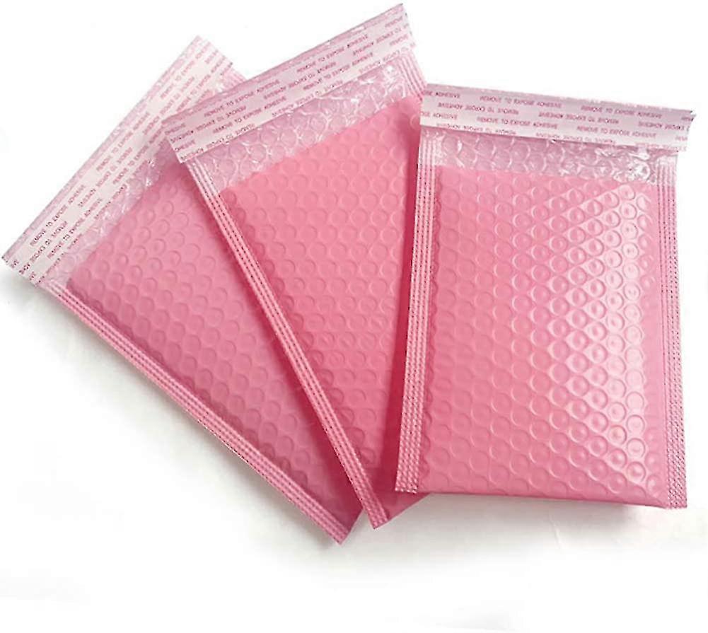 50 Pink Polyethylene Bubble Envelopes 20x15cm
