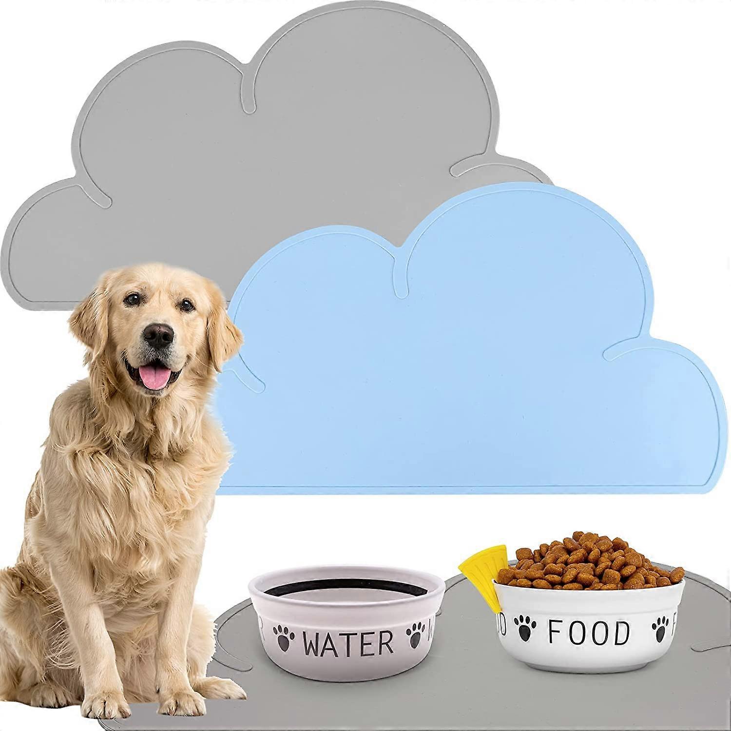 Setof2Dog 猫喂食垫猫餐垫云硅胶狗饮水垫猫粮托盘防滑硅胶宠物食品垫防水凸边