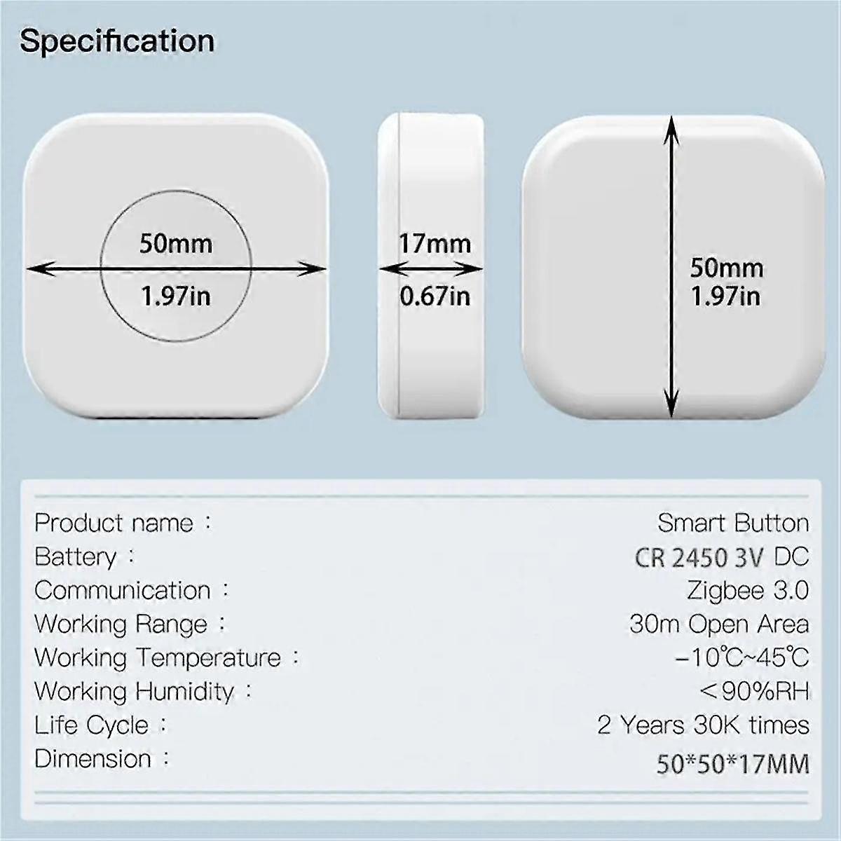 Tuya Zigbee Button Smart Scene Switch Intelligent Linkage Wireless Switch Automation Work with Smar