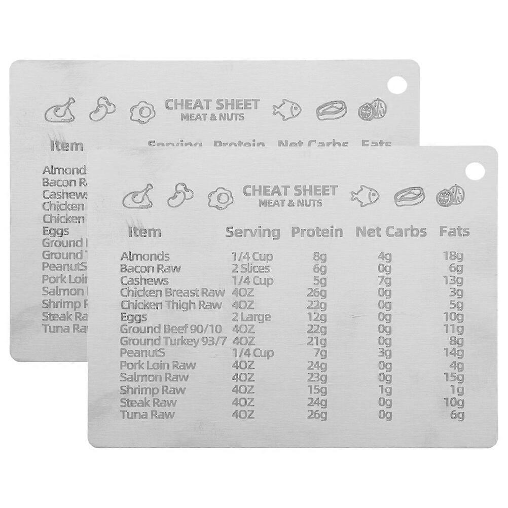 2Pcs Kitchen Conversions Chart Magnet Metal Refrigerator Magnetic Measurement Conversion Chart