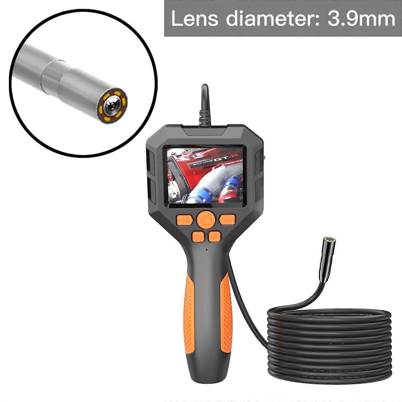Handheld Endoscope Camera IP68 Single Lens 1080P HD Industial Borescope with 8 LED for Rigid Cable Pipe Sewer Car Inspection
