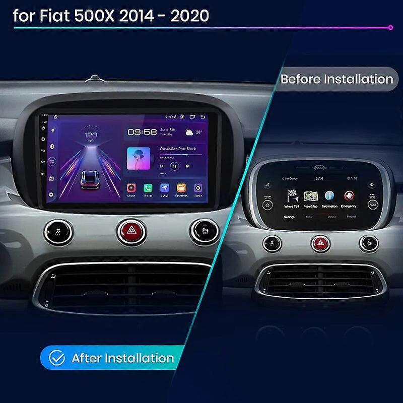 9 Inch Android Car Stereo For Fiat 500X 2014-2020 - Wireless CarPlay Android Auto Touchscreen