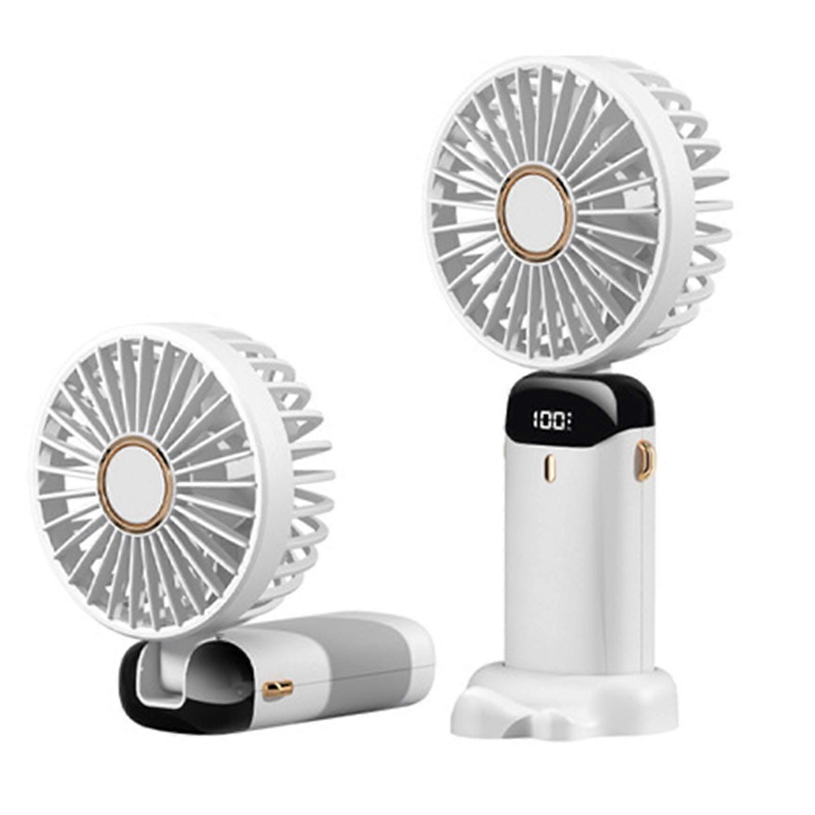 Portable Handheld Personal Mini Face Fan With Led Display And 5 Adjustable Speeds