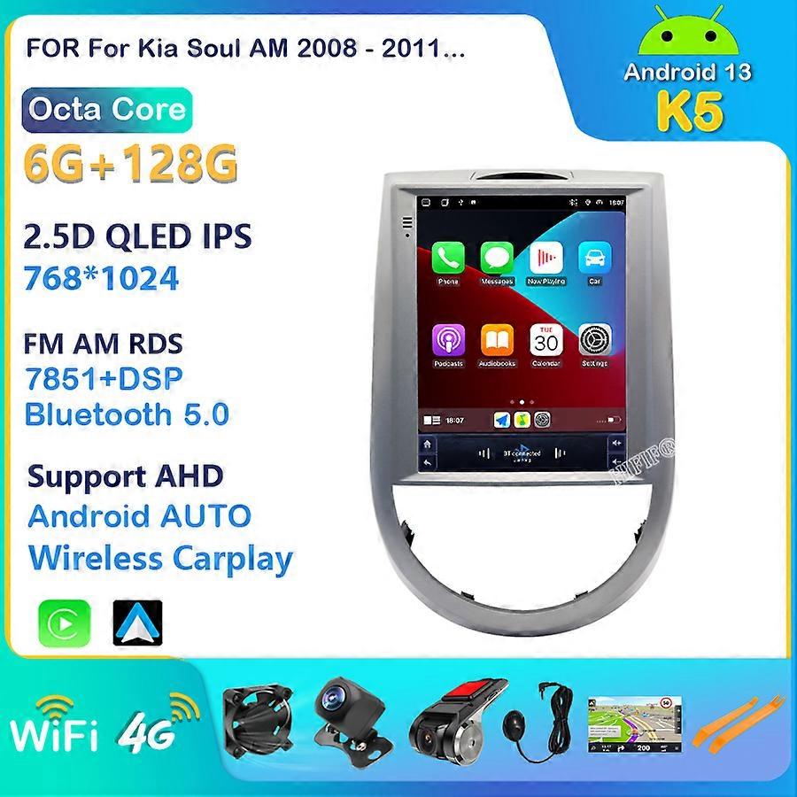 For KIA Soul 2010-2013 Car Radio Autoradio Multimedia Player Tesla Vertical Screen Android 13 Audio for Cars Navigation GPS 2din