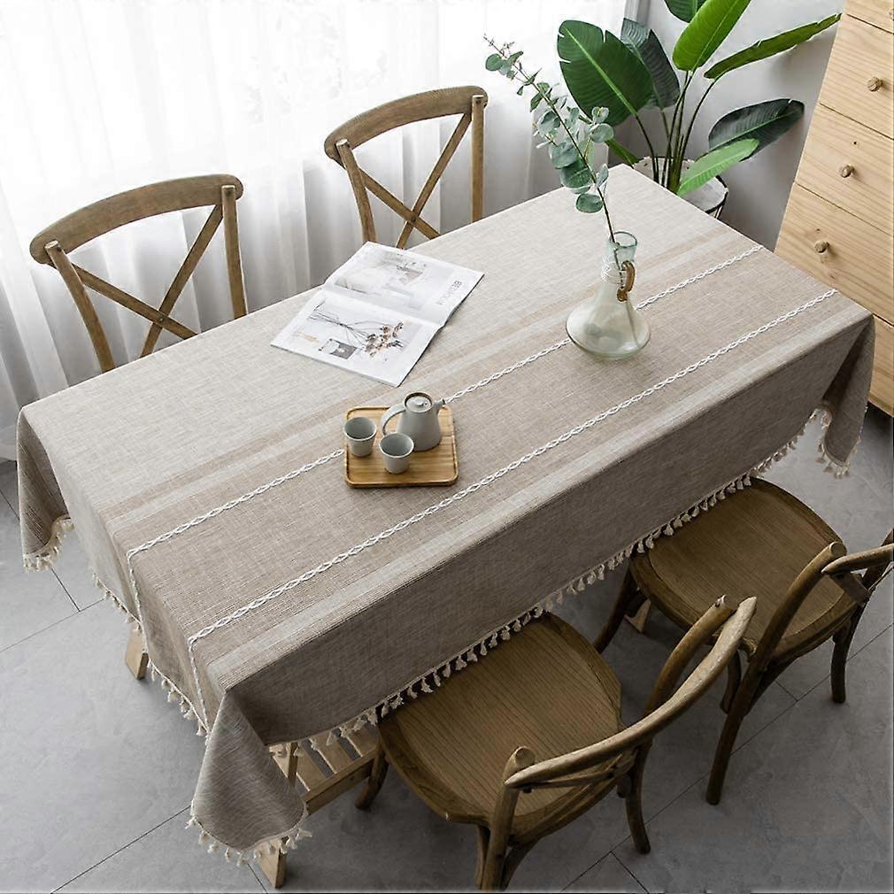 Cotton Linen Elegant Tablecloth Washable Kitchen Table Cover for Dining Table Picnic Party Table