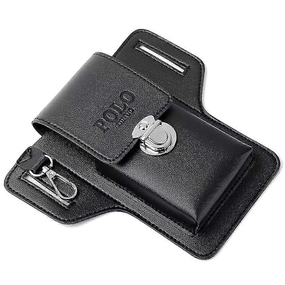 جيب عمودي للرجال العمل الهاتف المحمول الجلود حالة يمكن أن تضع حالة السجائر شنقا مفتاح ارتداء الحزام