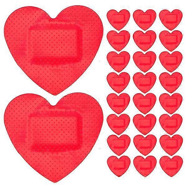 25pcs Heart-shaped Wound Bandages First Aid Patches Adhesive Wound Patches Outdoor Wound Patches