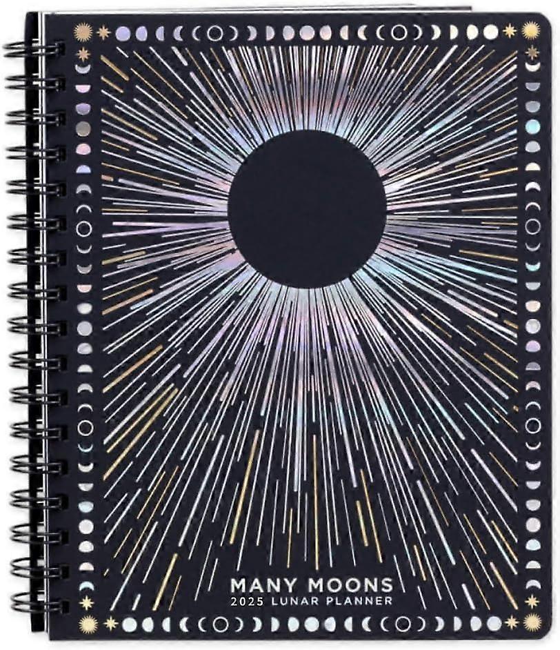 2025 Many Moons Lunar Planner, Magical Lunar Planner 2025, 2025 Planner Organizer with Tarot Spreads, 7 x 9 in Spiral Notebook with Moon Phases Astrol