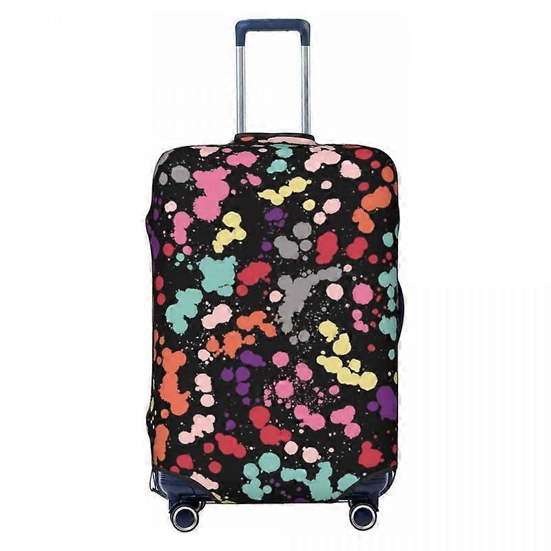 Multicolored Splatter Pattern Suitcase Cover Holiday Dots Painting Practical Luggage Case Business Protection