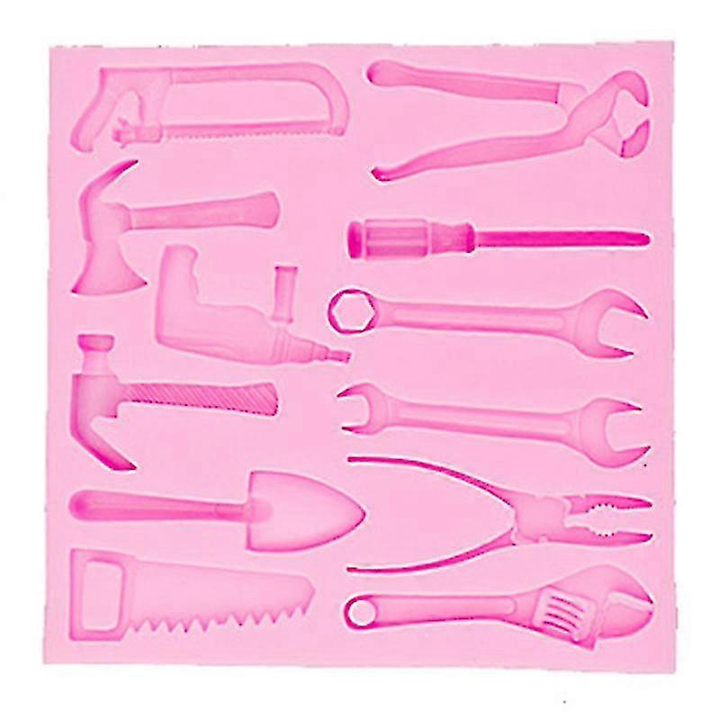 Silicone Hand Tools Stencils 3d Chocolates Baking Tools Hammer Screwdriver Repairing Tool Template