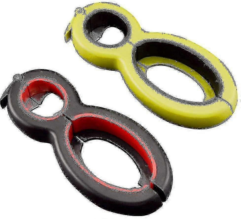 2 Pcs Multi Bottle Opener 6 Em 1 Multi Function Non-Slip Can Bottle Opener