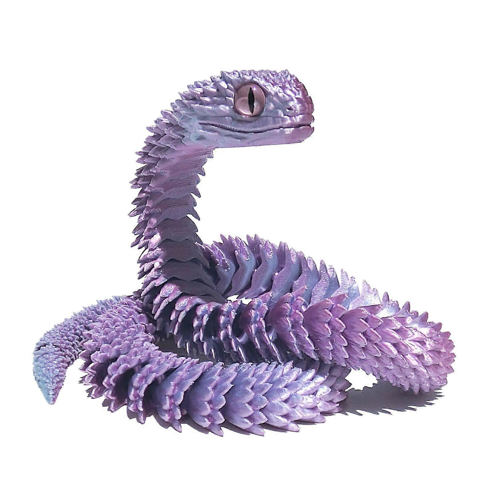 3D Printed Snake Figurine Movable Joints Snake Figure Articulated Animal Model Toy Home Office Bookshelf Desktop Decoration Ornament