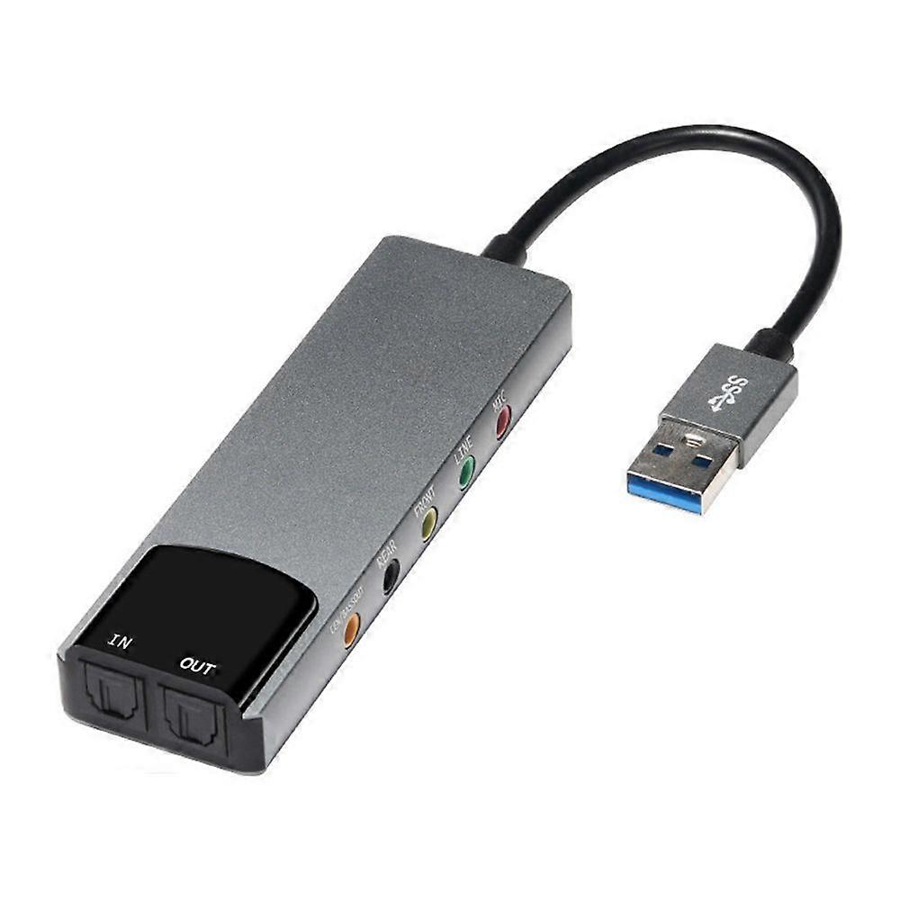 Lydkort USB-fiberoptisk SPDIF-lydkort Datamaskin Støtte for eksternt multifunksjonslydkort AC-3 for DTS-kompatibelt 5.1 lydspor