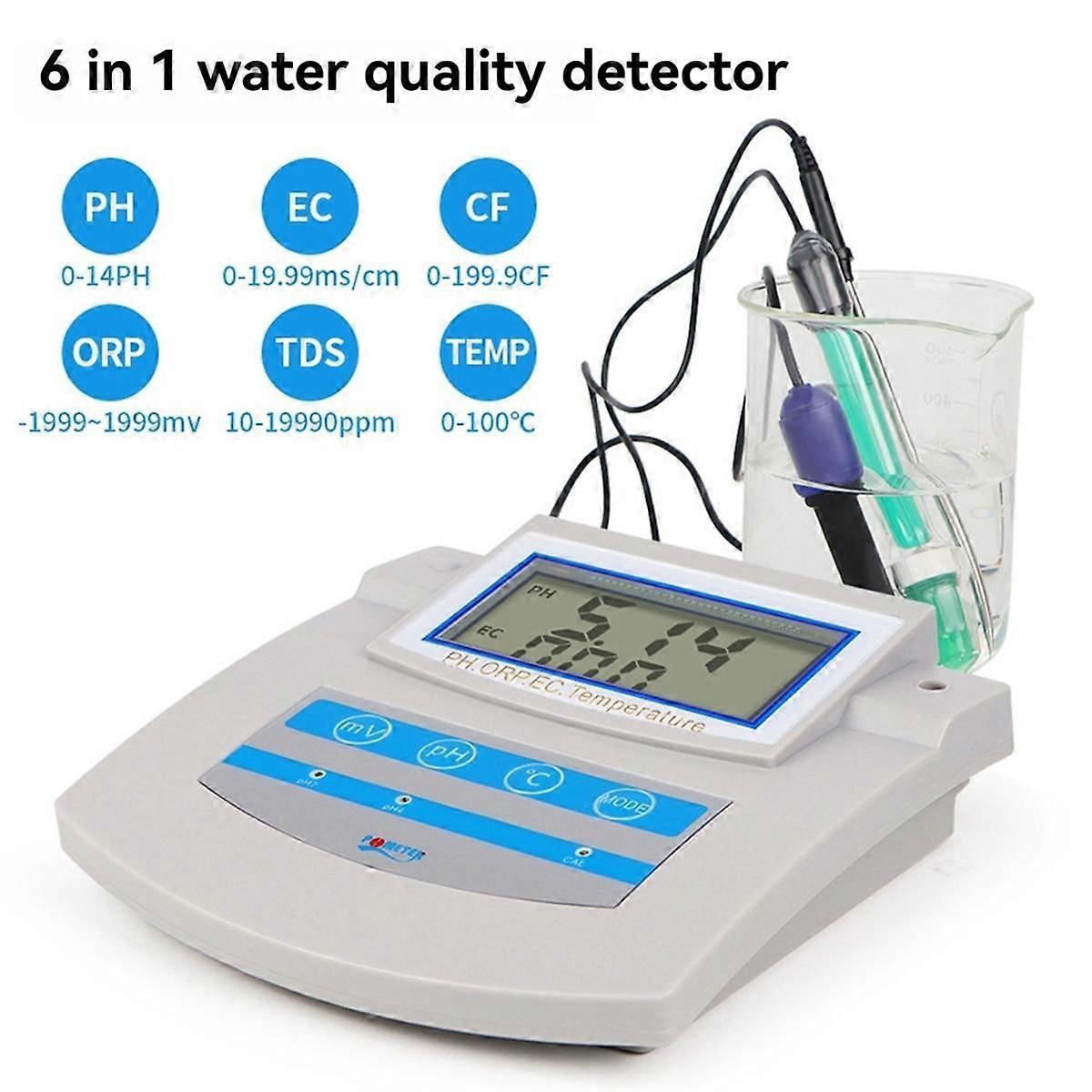 Misuratore Digitale Per Qualità Dell'acqua 10 In 1 Con Display LCD Verde. Rileva PH, TDS, EC, ORP, TEMP, M, SG, Salinità E Altri Parametri. Strumento Professionale Per Acquari, Piscine E Idroponica.