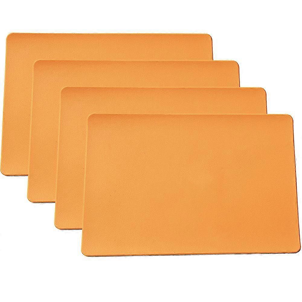 Leather Plmats, Table Mats, Set Of 4, Easy To Clean For Kitchen Dining Table,conference Table,8616