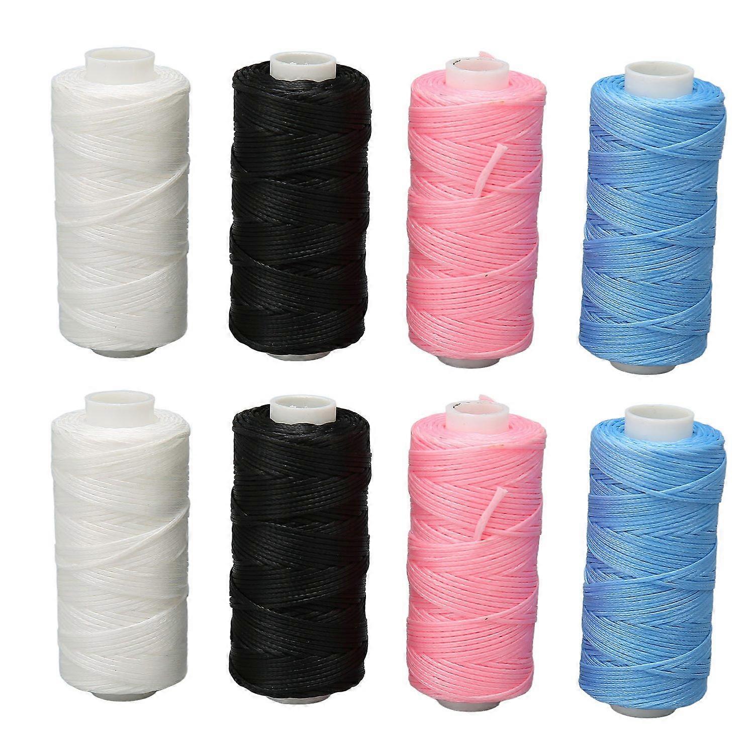 8 Rolls Waxed Cord 0.8mm 54.7yd Long 3 Strands Bright Assorted Colors Widely Used Wax String for DIY