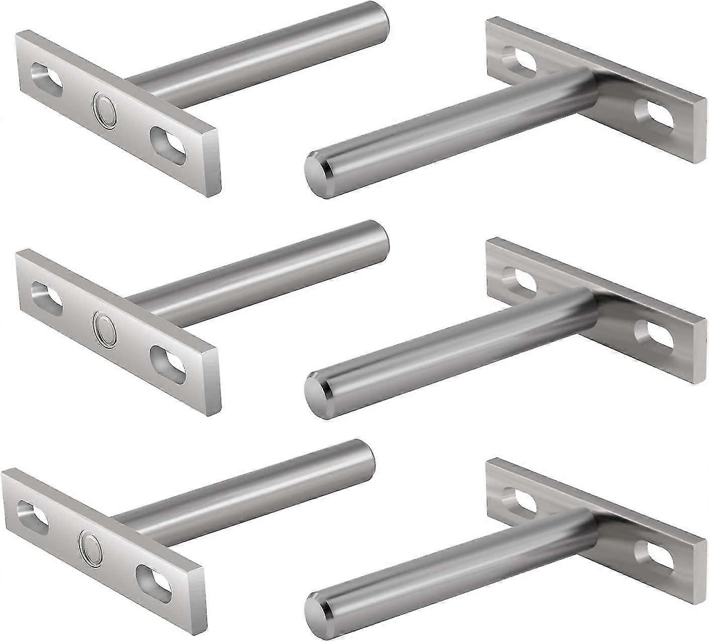 6 Pieces Metal Brackets for Floating Shelf, 3 Inch Hidden Fixings Support Floating Shelf Hidden Bracket