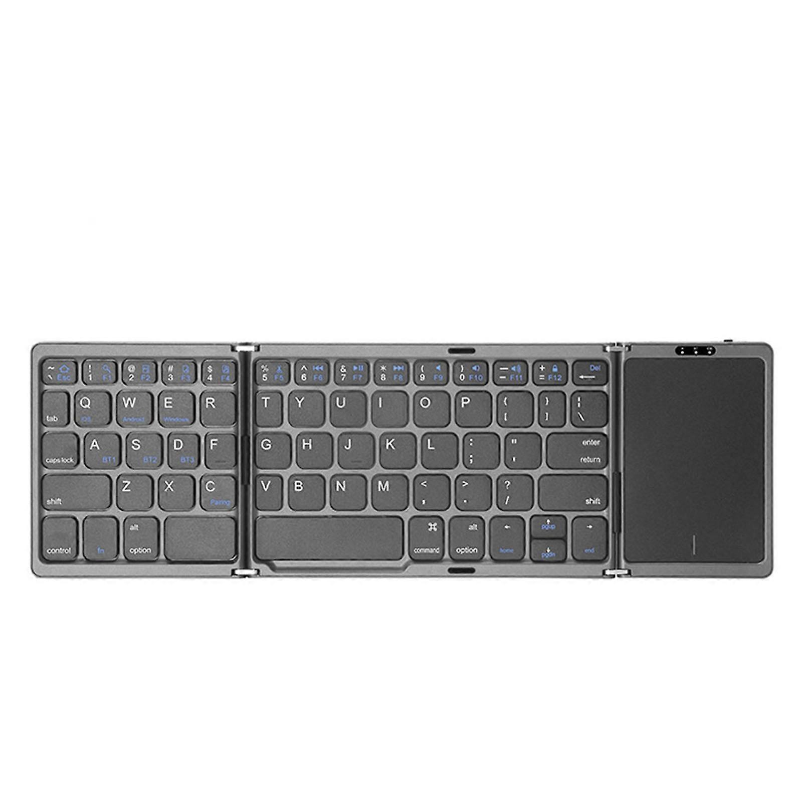 B089T Teclado Bluetooth Dobrável Recarregável com Touchpad (Cinza)