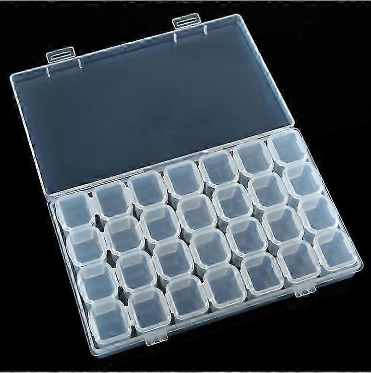 yueton 28-グリッドカバー付き透明プラスチックキャンディージュエリーオーガナイザーボックス収納コンテナピルケース