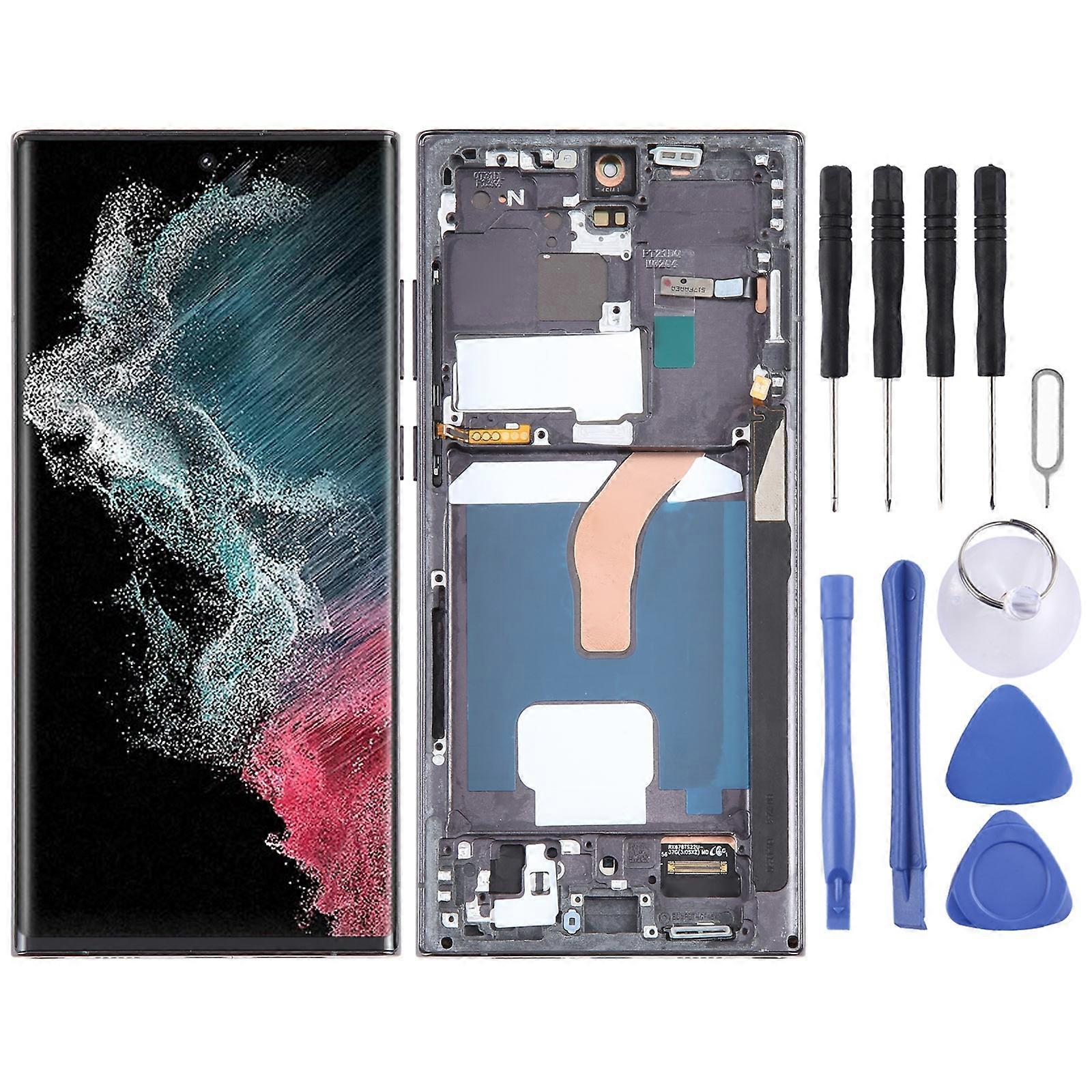 For Samsung Galaxy S22 Ultra 5G SM-S908U US Edition 6.78 inch OLED LCD Screen Digitizer Full Assembly with Frame