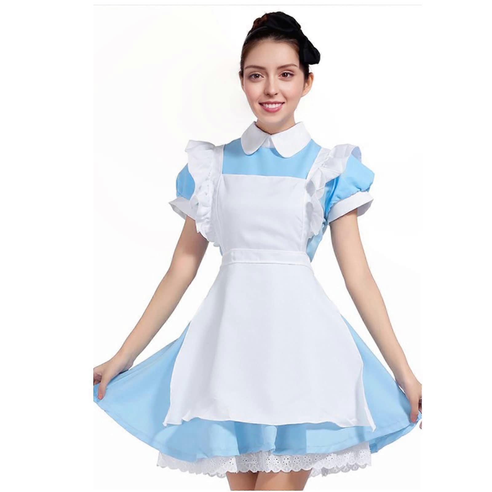 Pentru femei Albastru Alice în Țara Minunilor Costum de Halloween Costum de Crăciun Rochie de servitoare Basm Costum de fantezie Fierbinte
