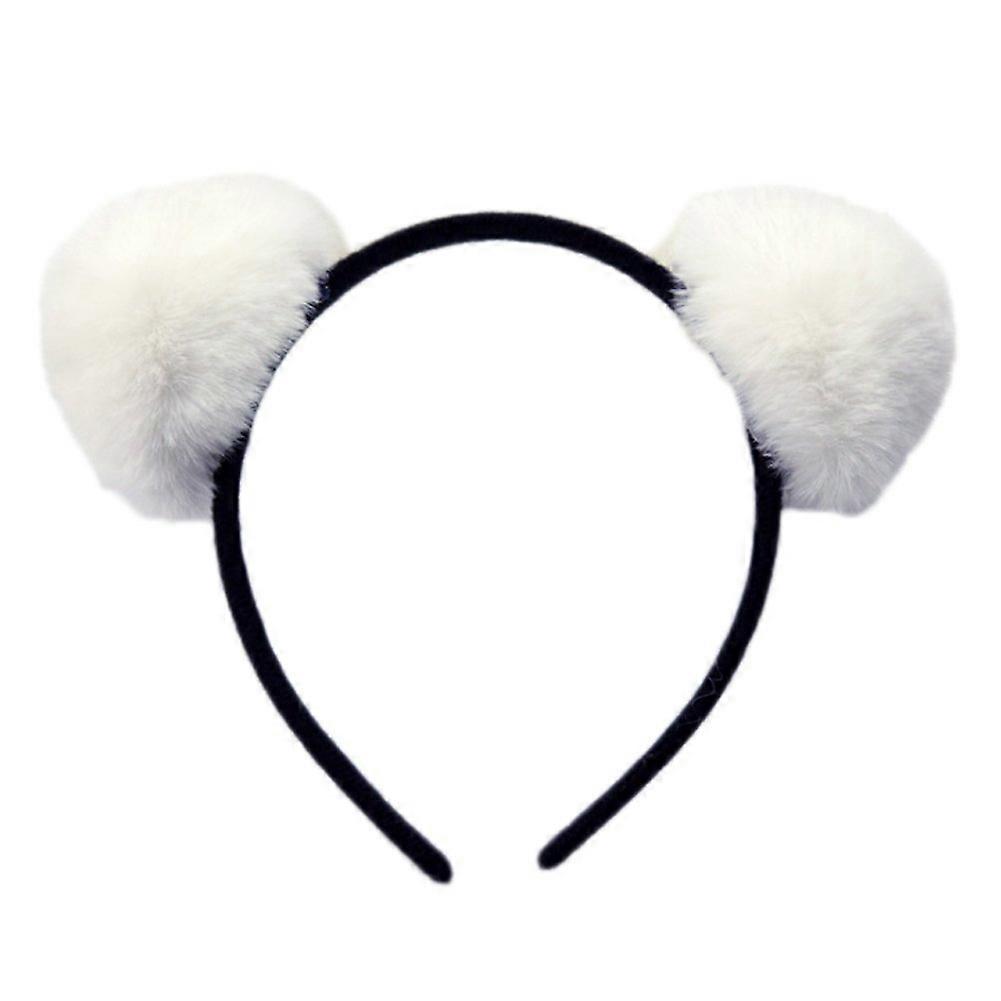 Fluffy Hairband for Halloween Cosplay - Soft Plush Material, Adjustable Size, Black Color, Perfect for Costumes