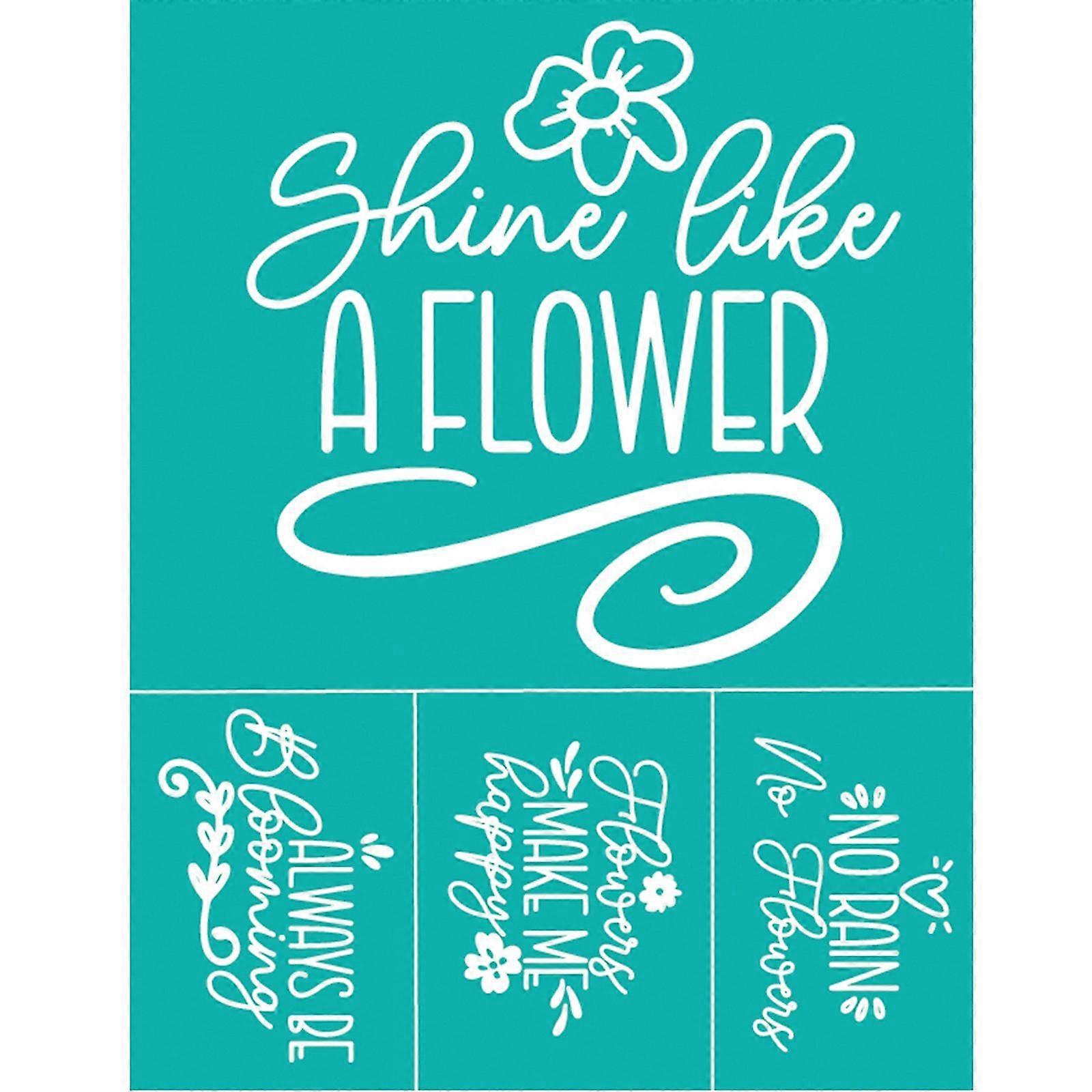 Flowers Letters Self Adhesive Silk Screen Printing Stencil Mesh Transfers