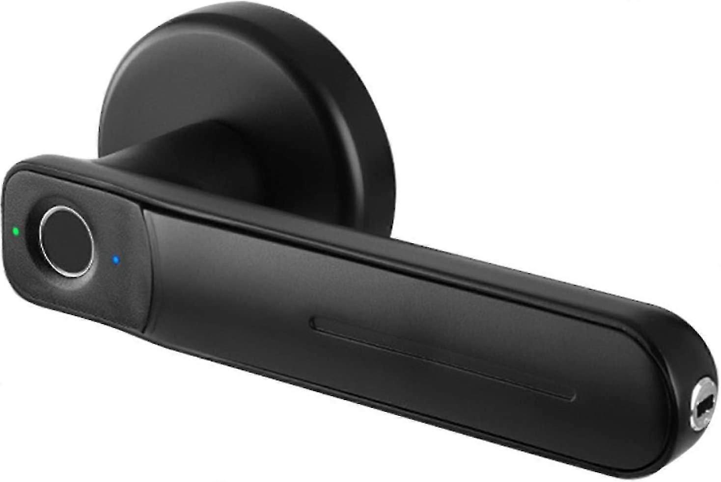 Smart fingerprint door lock with mechanical handle