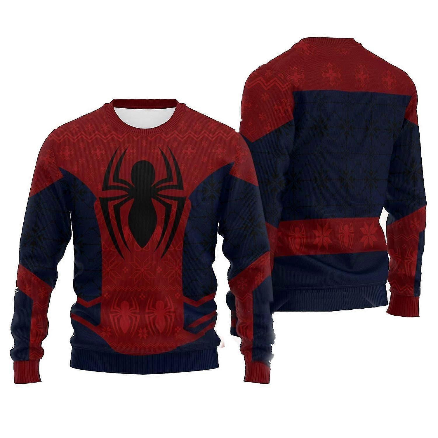 Spider-man julegenser høst- og vintertopper Pullover juletopper for menn for kvinner