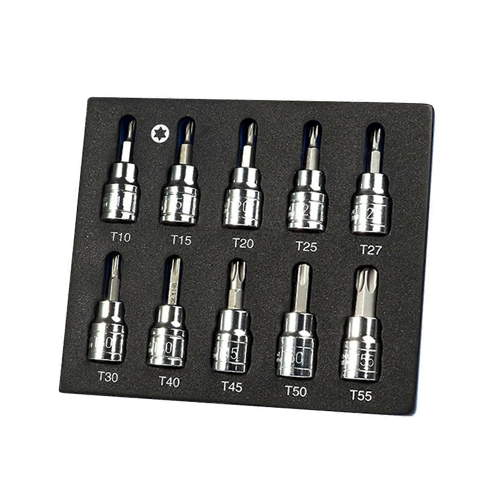 10pcs 3/8-inch Bit Socket Set