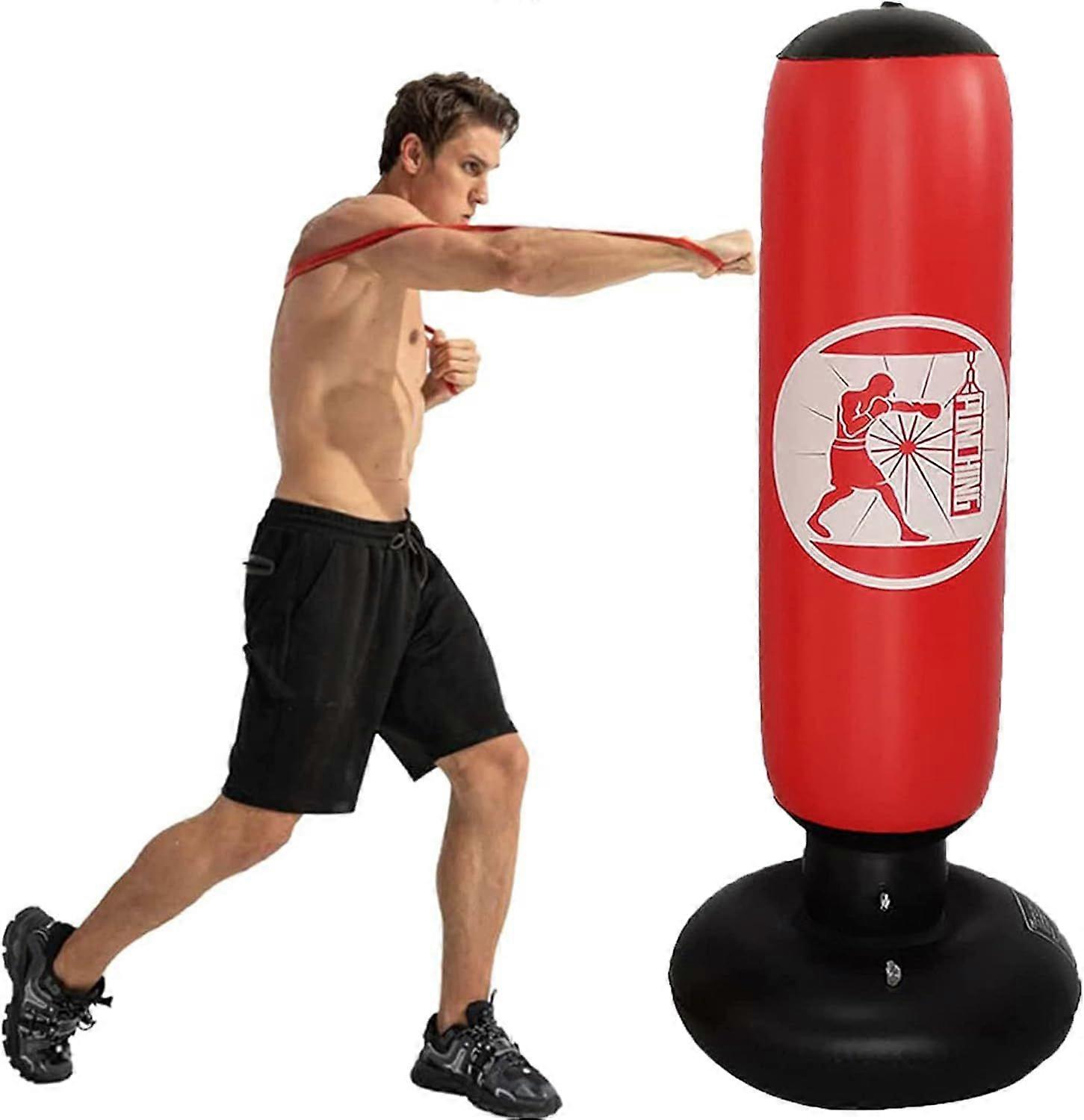 Kids Inflatable Standing Punching Bag Anti-Collision Elasticity Boxing Bag Thickened PVC Boxing Column Strengthening