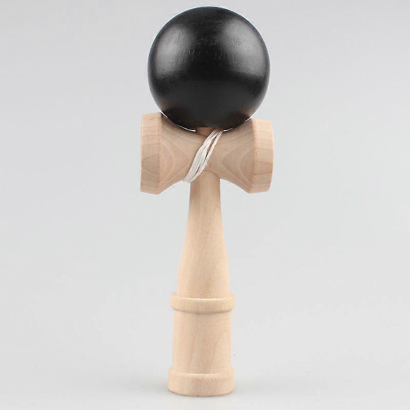 Kendama wooden for beginners and advanced players - black - game of skill for outdoor and indoor use - wooden toy with rope and ball