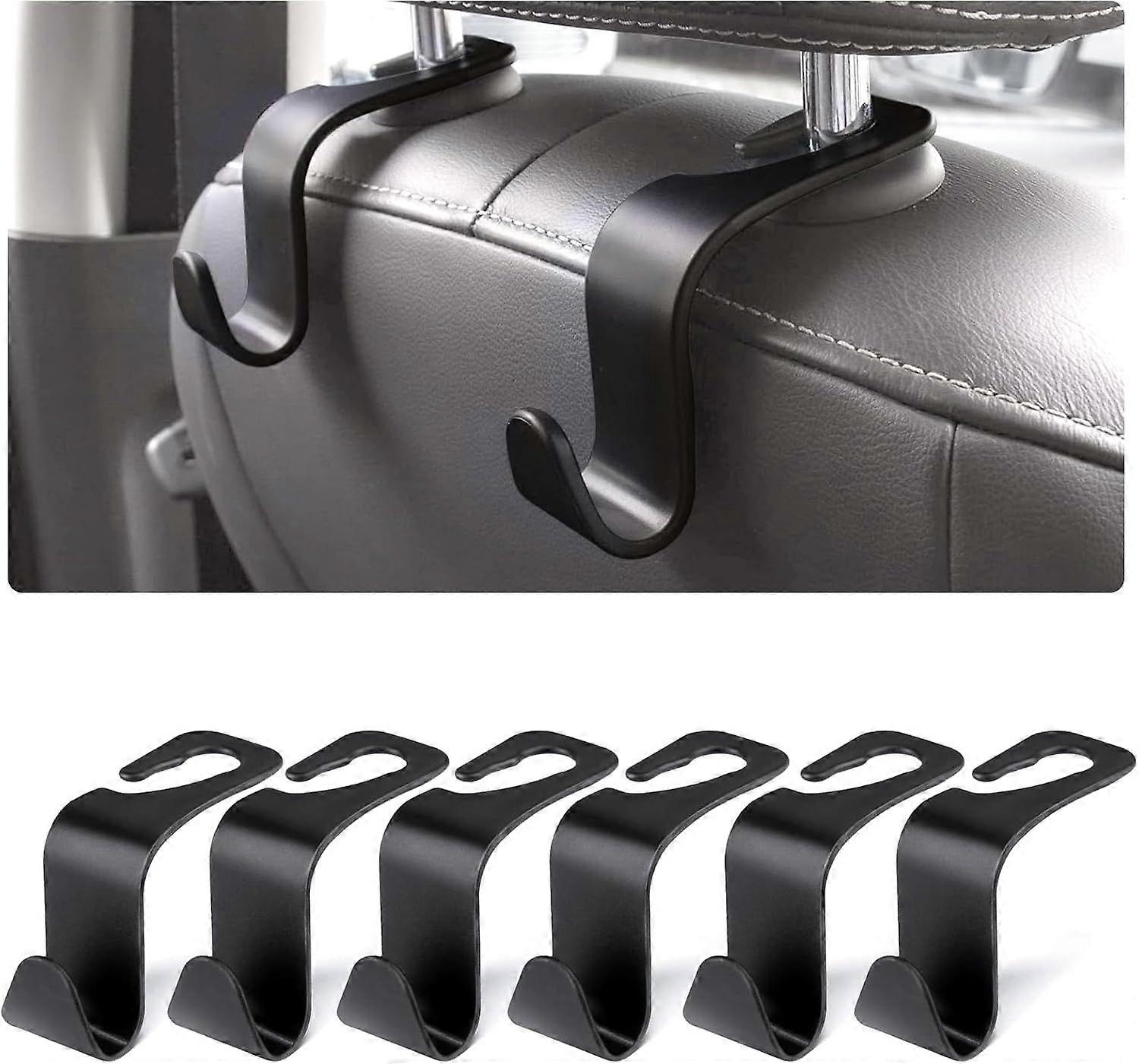 Car hooks, 6-pack car storage hooks back seat headrest hooks, universal car handbag hooks, car back seat multi-function heavy duty storage hooks
